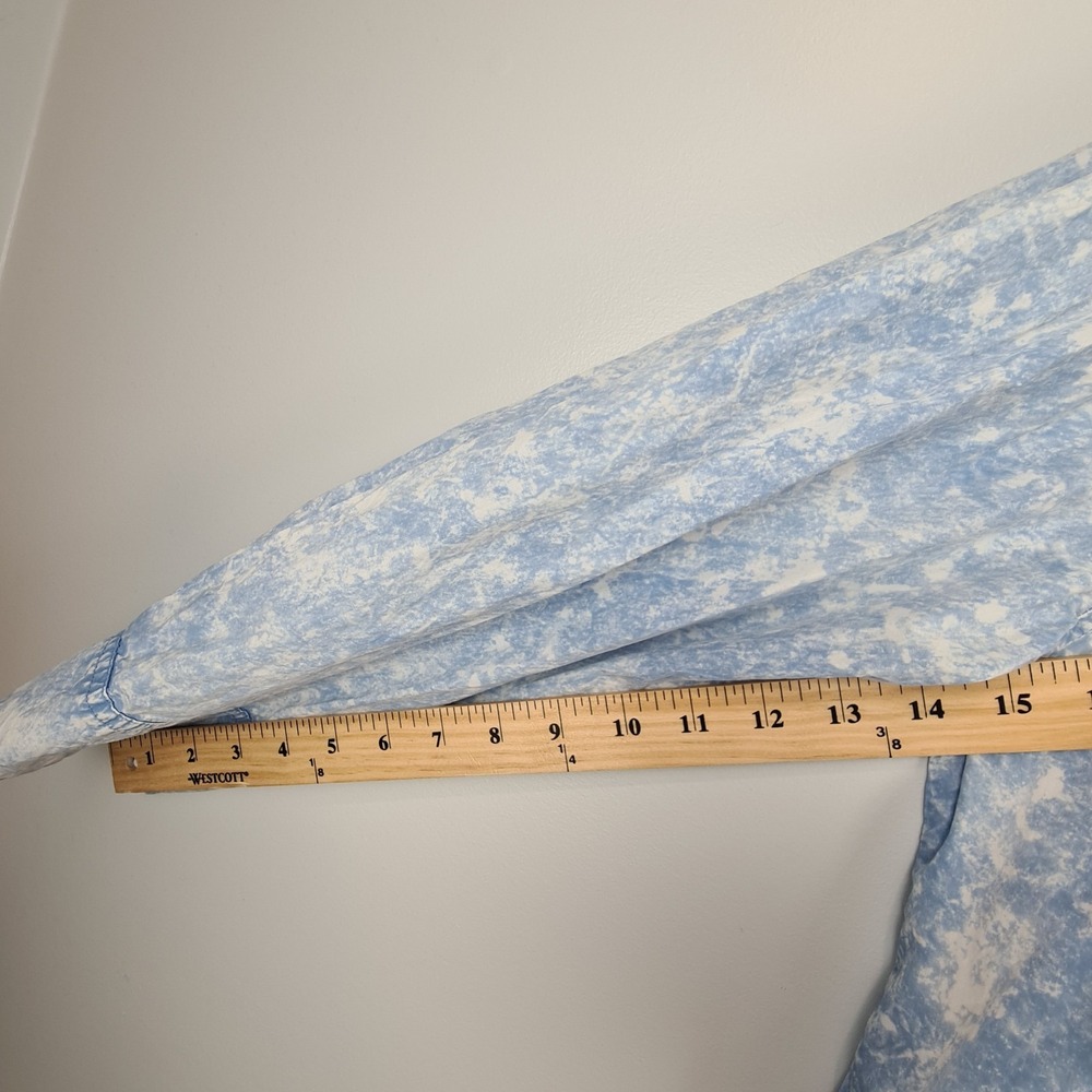 Zara‎ Sky Blue Tie Dye Button Down Poplin Shirt Long Sleeve Size L Women's Style - Picture 7 of 8